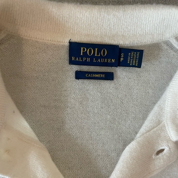 Ralph Lauren White Cashmere Polo - Picture 2 of 4